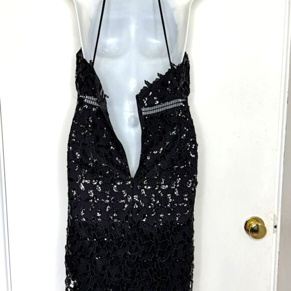 BARDOT BLACK LACE GEMMA HALTER COCKTAIL DRESS SIZE 6 SMALL - Picture 11 of 16